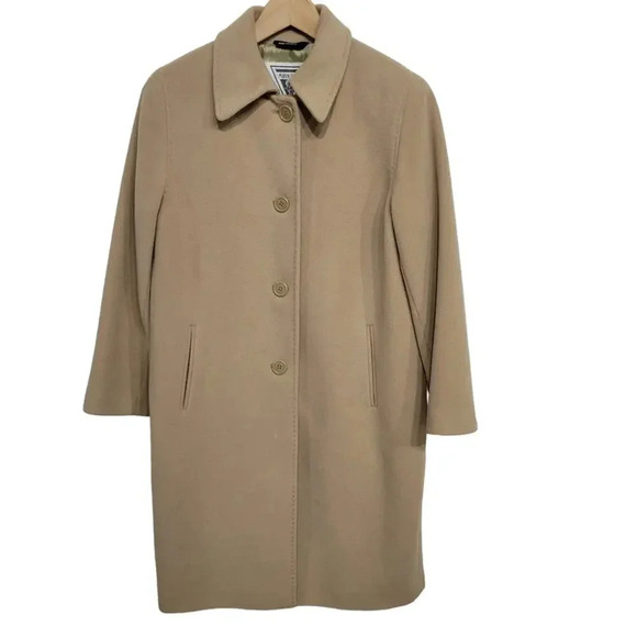 Vintage Marvin Richards 1990s Wool Cashmere Tan Trench Coat 8P - Picture 1 of 6